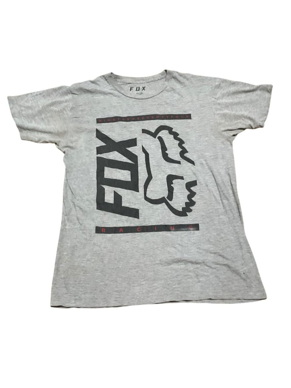 Fox Racing Gray Graphic T-Shirt SZ M Standard Fit Medium Cotton Blend Womens